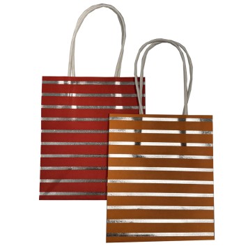 Colour Striped paper gift bag set of 6