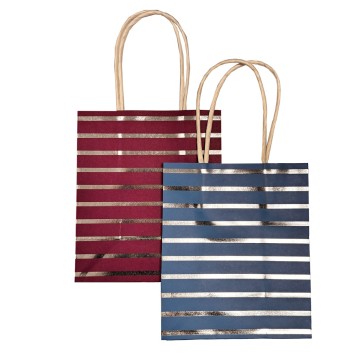 Colour Striped paper gift bag set of 6