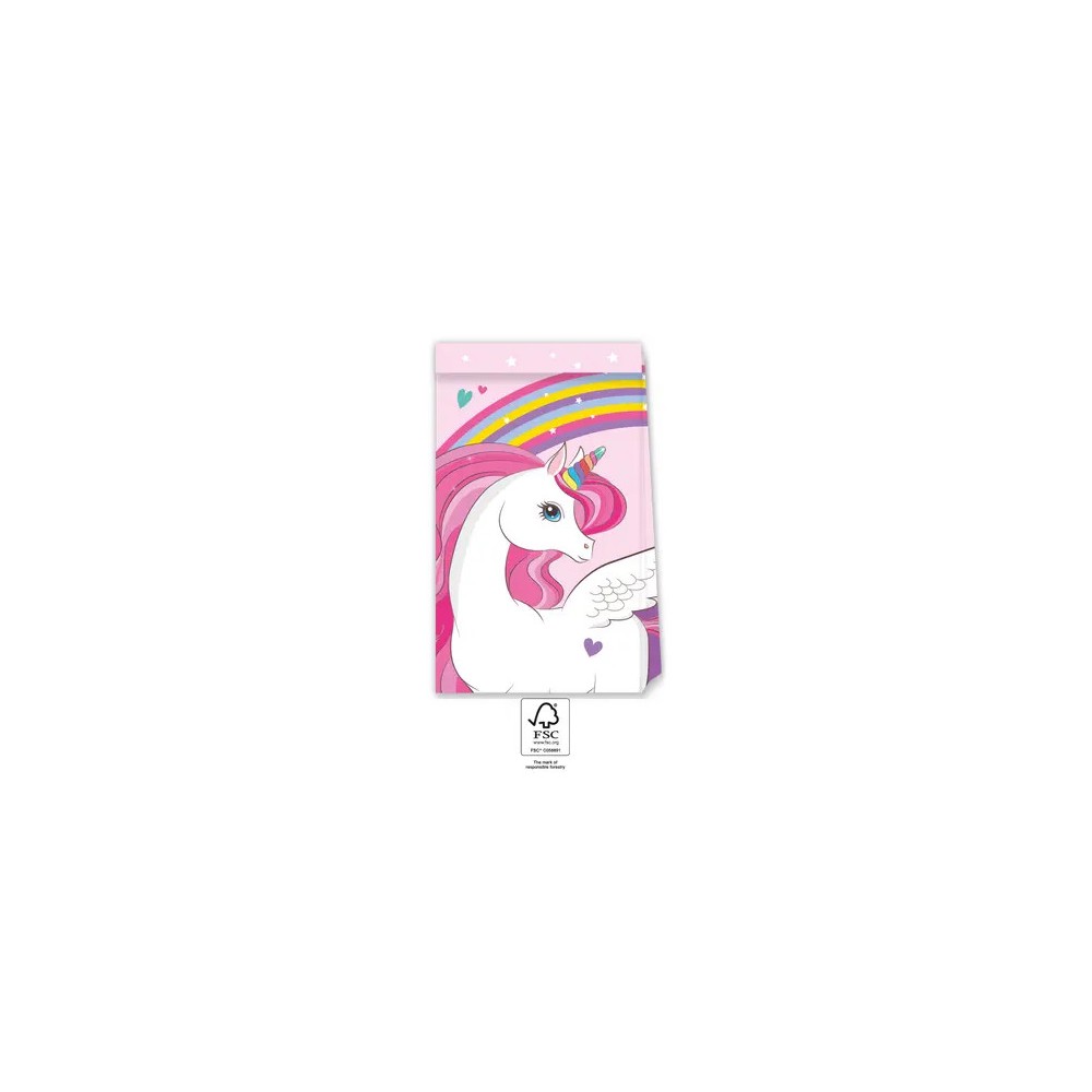 Unicorn Rainbow Colors paper bag 4 pcs FSC