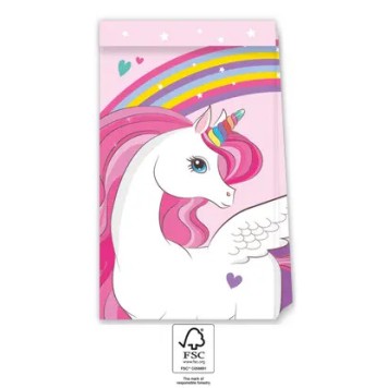 Unicorn Rainbow Colors paper bag 4 pcs FSC