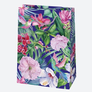 Colour Birds Flower paper gift bag 23x32x11 cm