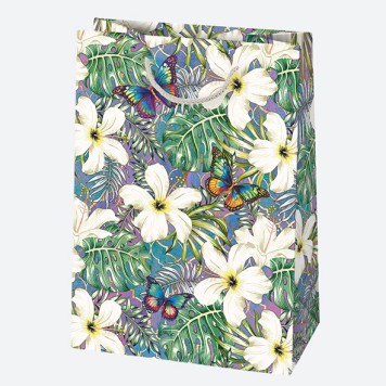 Colour Birds Flower paper gift bag 23x32x11 cm