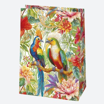 Colour Birds Flower paper gift bag 23x32x11 cm