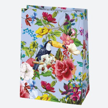 Colour Birds Flower paper gift bag 23x32x11 cm