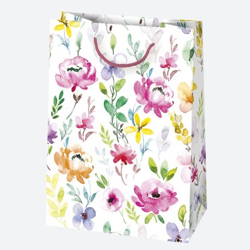 Colour Blossom Flower paper gift bag 23x32x11 cm