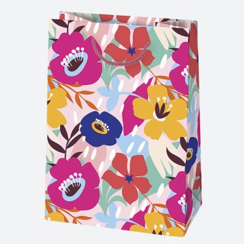 Colour Blossom Flower paper gift bag 23x32x11 cm