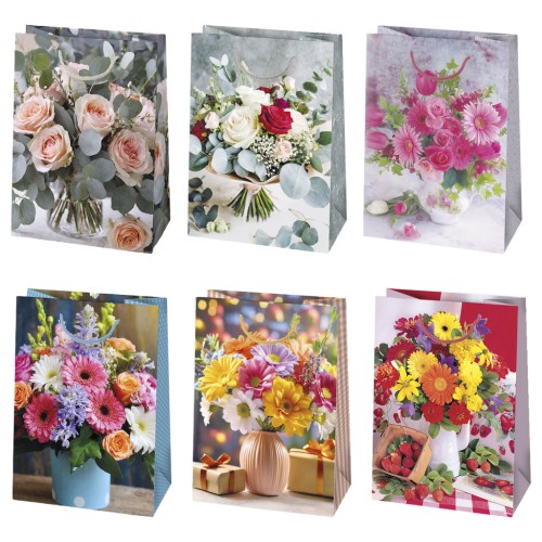Colour Bouquet Flower paper gift bag, gift bag 23x32x11 cm