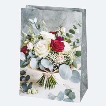 Colour Bouquet Flower paper gift bag, gift bag 23x32x11 cm