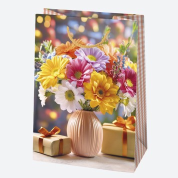 Colour Bouquet Flower paper gift bag, gift bag 23x32x11 cm