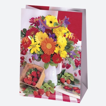 Colour Bouquet Flower paper gift bag, gift bag 23x32x11 cm
