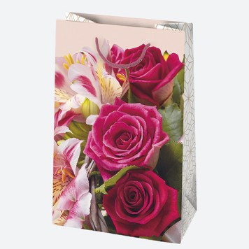 Colour Bouquets Flower paper gift bag, gift bag 16x24x7 cm