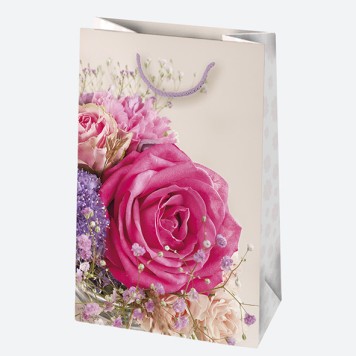 Colour Bouquets Flower paper gift bag, gift bag 16x24x7 cm