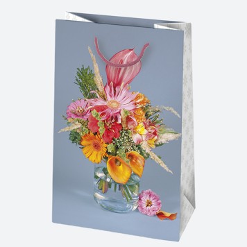 Colour Bouquets Flower paper gift bag, gift bag 16x24x7 cm