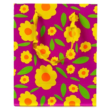 Colour Neon Flower gift bag, gift bag 18x10x23 cm