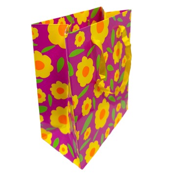 Colour Neon Flower gift bag, gift bag 18x10x23 cm