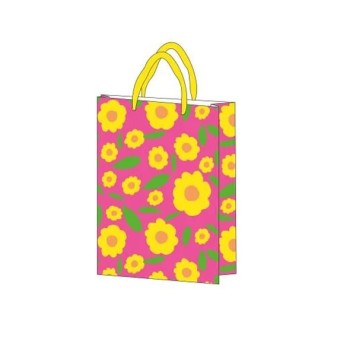 Colour Neon Flower gift bag, gift bag 18x10x23 cm