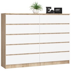 KOMODA K160 10SZ CLP DĄB SONOMA / BIAŁA