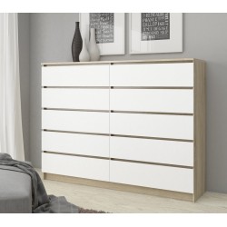 KOMODA K160 10SZ CLP DĄB SONOMA / BIAŁA