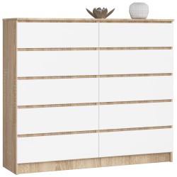 KOMODA K140 10SZ CLP PK DĄB SONOMA / BIAŁY