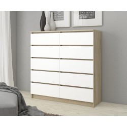 KOMODA K140 10SZ CLP PK DĄB SONOMA / BIAŁY
