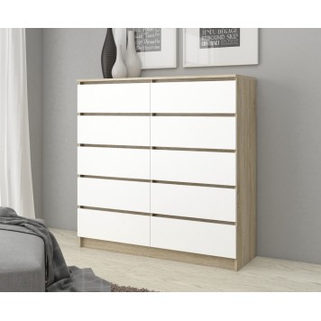KOMODA K140 10SZ CLP PK DĄB SONOMA / BIAŁY