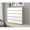 KOMODA K140 10SZ CLP PK DĄB SONOMA / BIAŁY