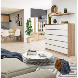 KOMODA K140 10SZ CLP PK DĄB SONOMA / BIAŁY