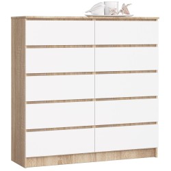 KOMODA K120 10SZ CLP PK DĄB SONOMA / BIAŁY