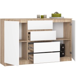 KOMODA K160 2D 4SZ CLP PK DĄB SONOMA / BIAŁY