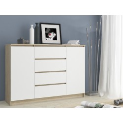 KOMODA K160 2D 4SZ CLP PK DĄB SONOMA / BIAŁY