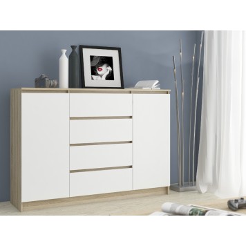 KOMODA K160 2D 4SZ CLP PK DĄB SONOMA / BIAŁY