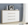 KOMODA K160 2D 4SZ CLP PK DĄB SONOMA / BIAŁY