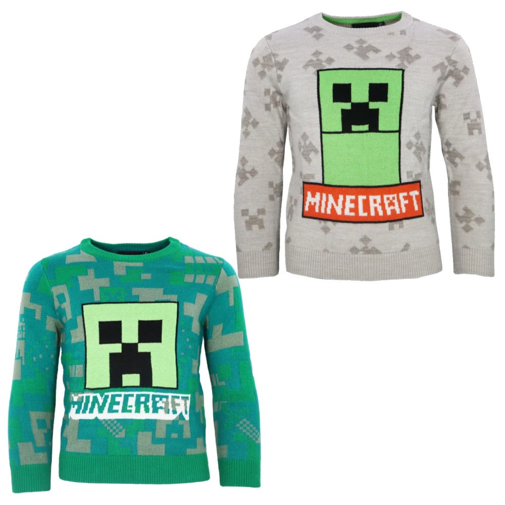 Minecraft Blocky children's knitted sweater 6-12 years