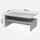 Table basse bois blanche 90x60x42,3 cm

