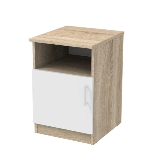 Table de chevet en bois marron et blanc 40x45x60 cm
