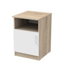 Table de chevet en bois marron et blanc 40x45x60 cm
