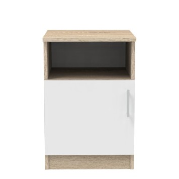 Table de chevet en bois marron et blanc 40x45x60 cm

