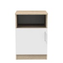Table de chevet en bois marron et blanc 40x45x60 cm
