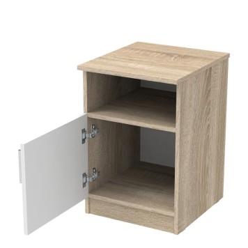 Table de chevet en bois marron et blanc 40x45x60 cm
