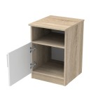 Table de chevet en bois marron et blanc 40x45x60 cm
