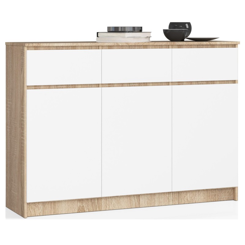 KOMODA K140 3D 3SZ CLP PK SONOMA / BIAŁA KOMODA K140 3D 3SZ CLP PK SONOMA / BIAŁA