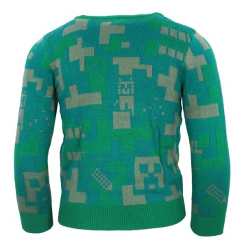 Minecraft Green children's knitted sweater 12 years