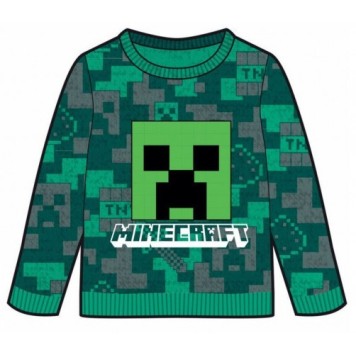 Minecraft Green children's knit sweater 8 years