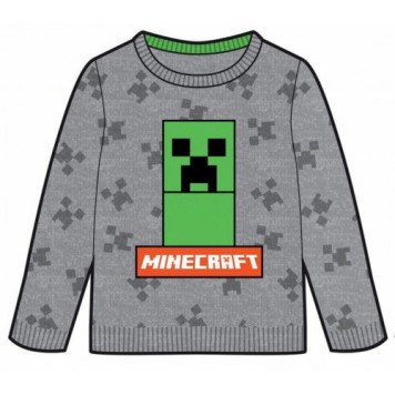 Minecraft Grey children's knitted sweater 10 years