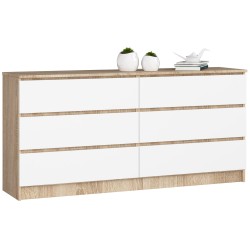 KOMODA K160 6SZ CLP DĄB SONOMA / BIAŁY