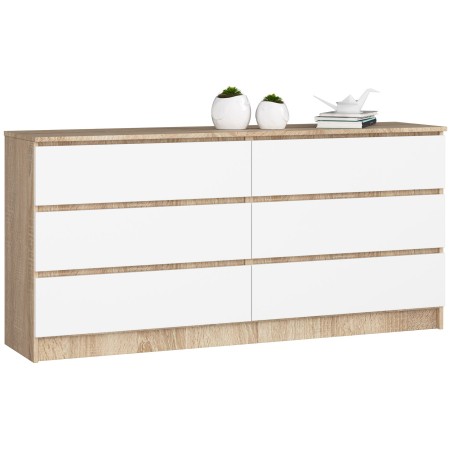 KOMODA K160 6SZ CLP DĄB SONOMA / BIAŁY