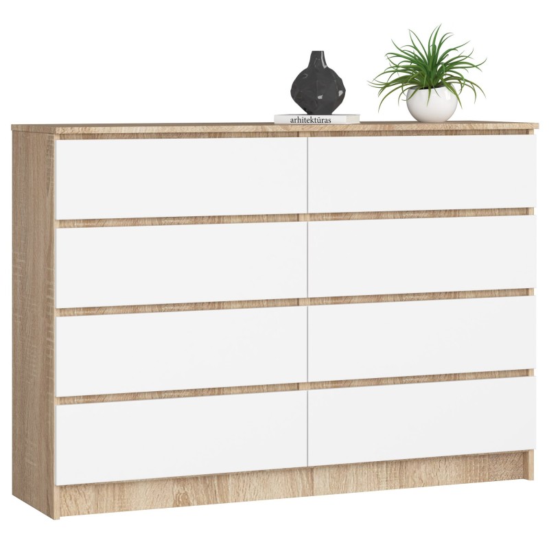 KOMODA K140 8SZ CLP PK SONOMA / BIAŁA KOMODA K140 8SZ CLP PK SONOMA / BIAŁA