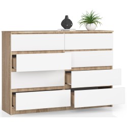 KOMODA K140 8SZ CLP PK SONOMA / BIAŁA
