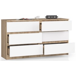 KOMODA K140 6SZ CLP DĄB SONOMA / BIAŁY