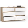 KOMODA K140 6SZ CLP DĄB SONOMA / BIAŁY